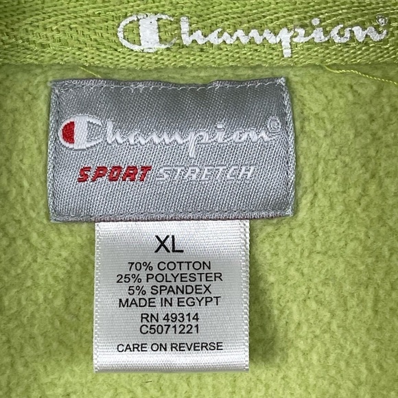 Champion Sport Stretch XL Oregon State OSU Lime Green Hoodie Hooded Distressed - Picture 7 of 9